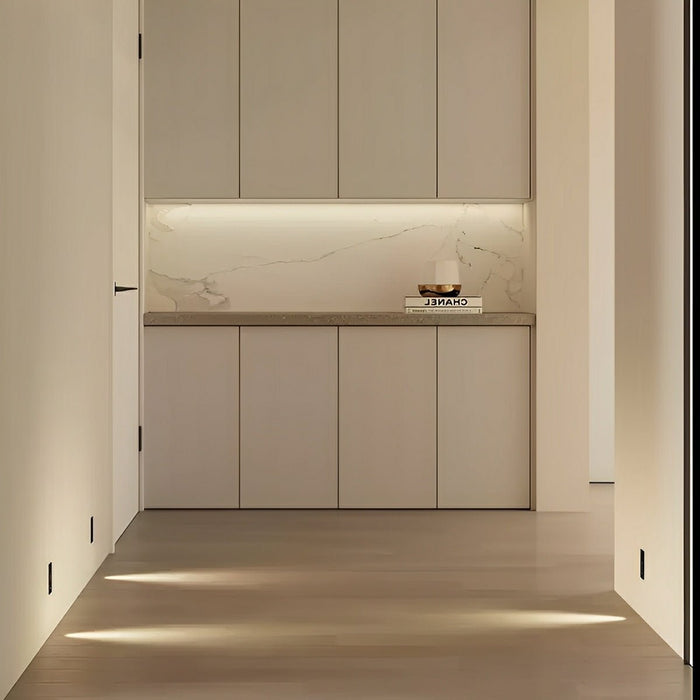 Indoor Minimalist Motion Sensor LED Recessed Stairway Wall Light - Aluminum Step Pathway Illumination, Modern Design
