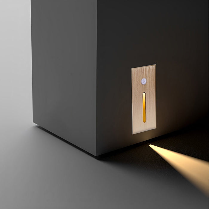 Indoor Minimalist Motion Sensor LED Recessed Stairway Wall Light - Aluminum Step Pathway Illumination, Modern Design