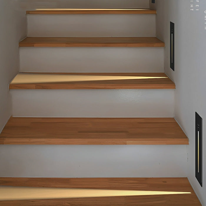 Indoor Minimalist Motion Sensor LED Recessed Stairway Wall Light - Invisible Pathway Step Lighting, Energy-Efficient Aluminum Design