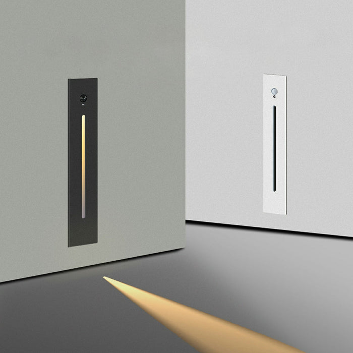 Indoor Minimalist Motion Sensor LED Recessed Stairway Wall Light - Invisible Pathway Step Lighting, Energy-Efficient Aluminum Design