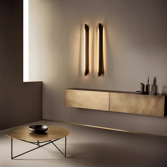 Industrial Long Strip LED Wall Sconces - Black Stainless Steel, Modern Minimalist Design - Hardwired Indoor Lighting
