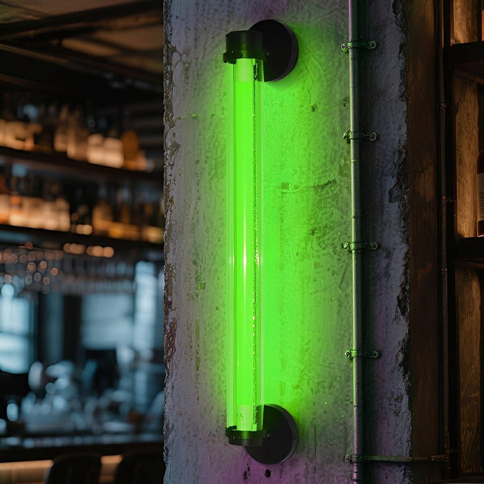 Industrial LED Strip Wall Sconce, Linear Neon Light Bar for Bar/Cafe/Home Decor, RGB Accent Lighting