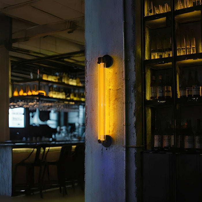 Industrial LED Strip Wall Sconce, Linear Neon Light Bar for Bar/Cafe/Home Decor, RGB Accent Lighting