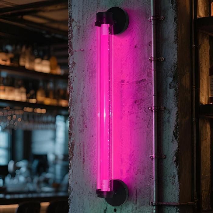 Industrial LED Strip Wall Sconce, Linear Neon Light Bar for Bar/Cafe/Home Decor, RGB Accent Lighting