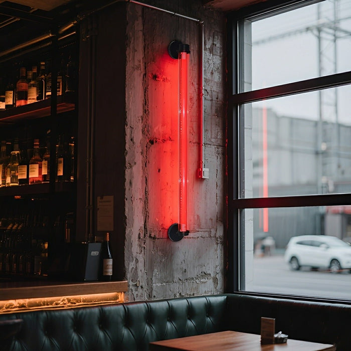 Industrial LED Strip Wall Sconce, Linear Neon Light Bar for Bar/Cafe/Home Decor, RGB Accent Lighting