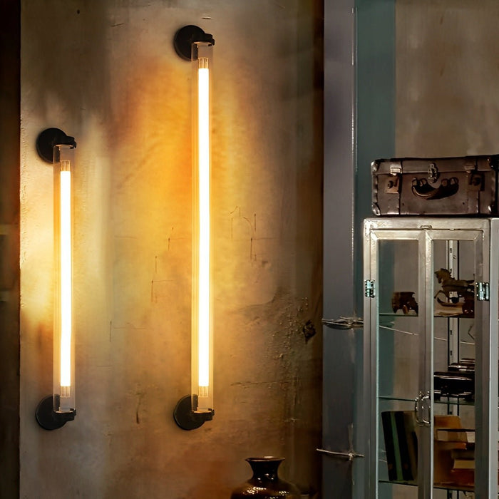Industrial LED Strip Wall Sconce, Linear Neon Light Bar for Bar/Cafe/Home Decor, RGB Accent Lighting