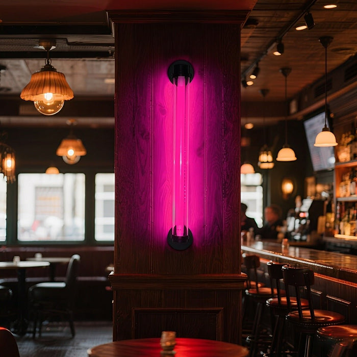 Industrial LED Strip Wall Sconce, Linear Neon Light Bar for Bar/Cafe/Home Decor, RGB Accent Lighting