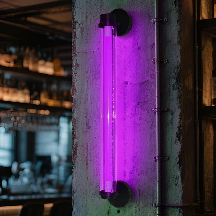Industrial LED Strip Wall Sconce, Linear Neon Light Bar for Bar/Cafe/Home Decor, RGB Accent Lighting
