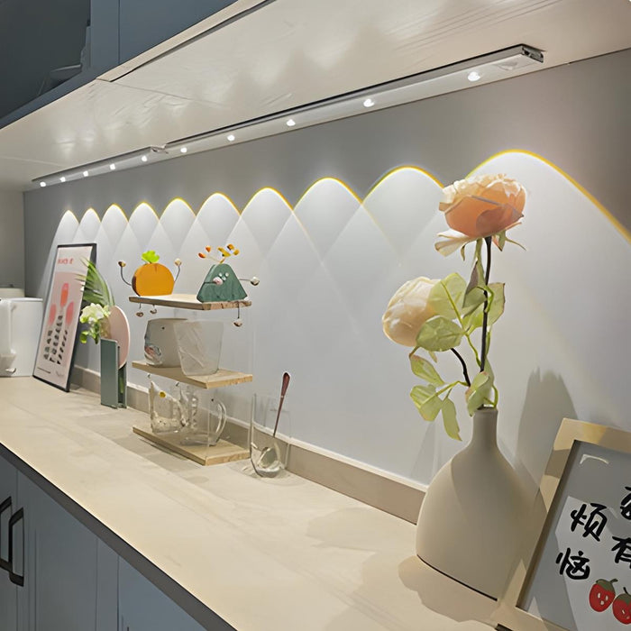 Intelligent Cat Eye Motion Sensor Cabinet Light - Dimmable, Wireless, Rechargeable LED Under Cabinet Lighting, Closet, Shelf
