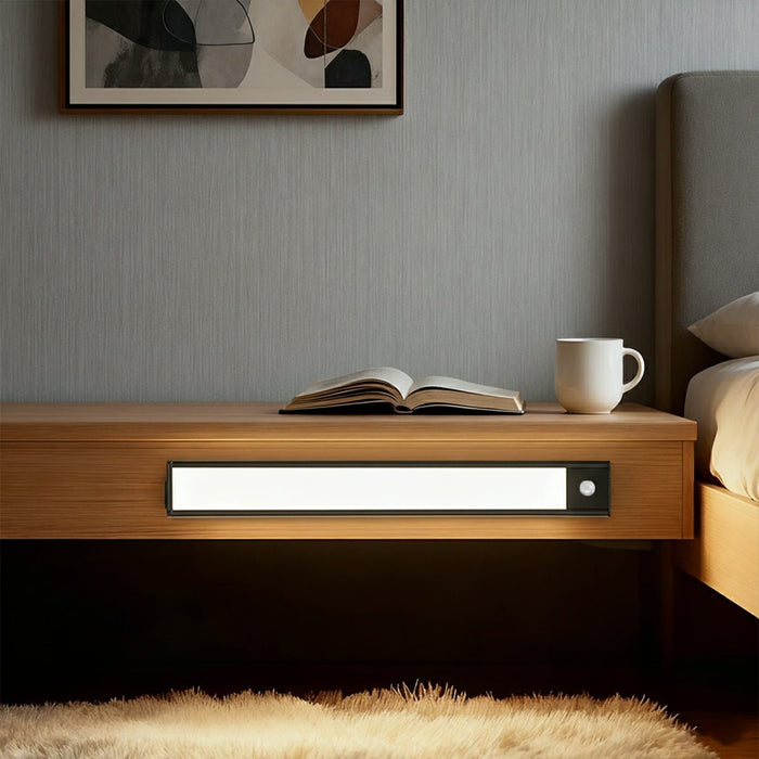 Ultra-Thin Motion Sensor Cabinet Light - Wireless Under-Cabinet LED Strip, USB Rechargeable for Kitchen, Closet, Pantry