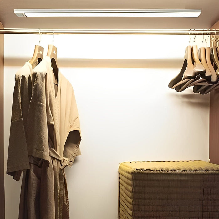 Ultra-Thin Motion Sensor Cabinet Light - Wireless Under-Cabinet LED Strip, USB Rechargeable for Kitchen, Closet, Pantry