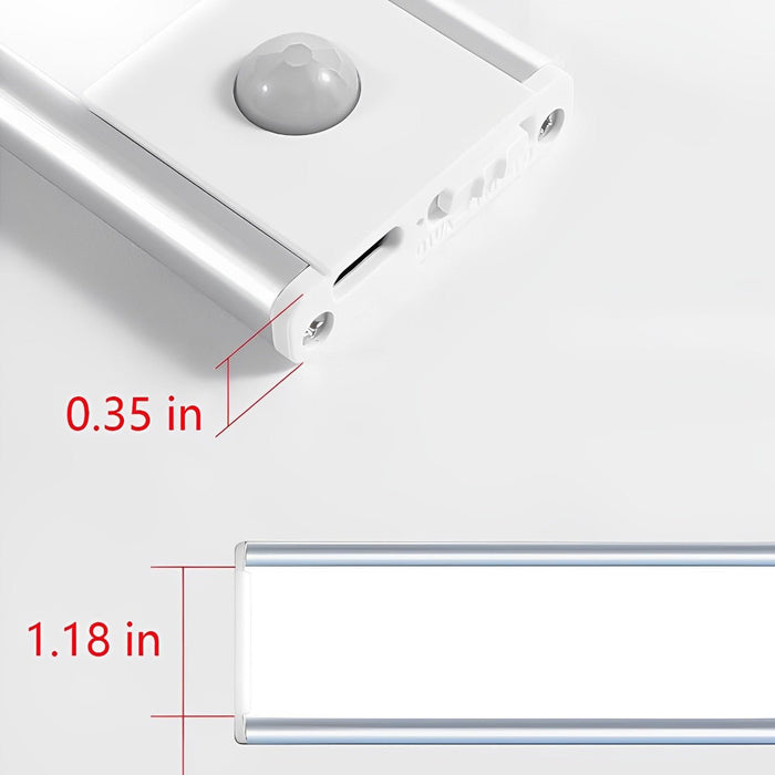 Ultra-Thin Motion Sensor Cabinet Light - Wireless Under-Cabinet LED Strip, USB Rechargeable for Kitchen, Closet, Pantry
