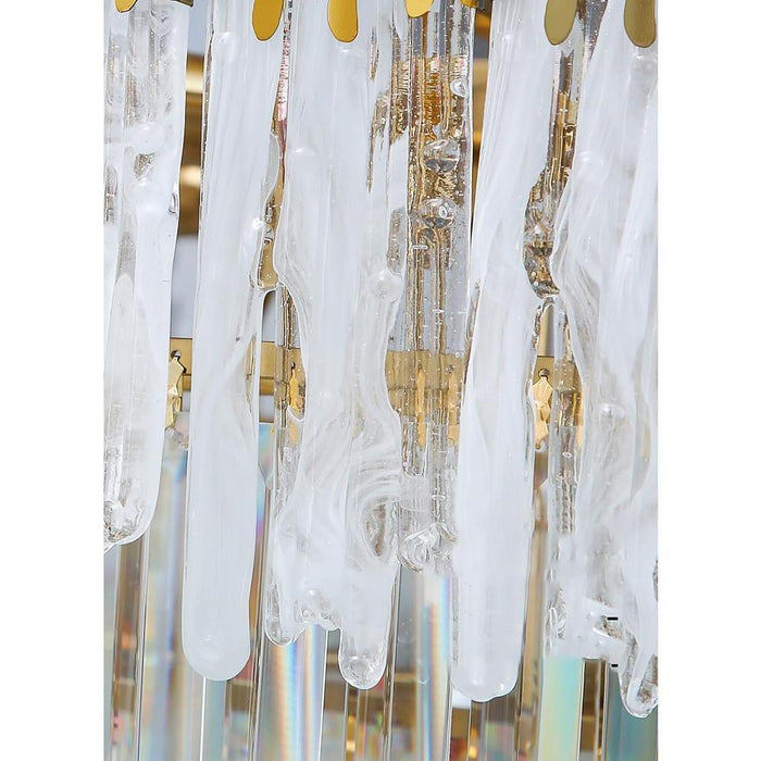 Nordic Style Round Gold Crystal Chandelier: 16 cord. Gold. Neutral Light