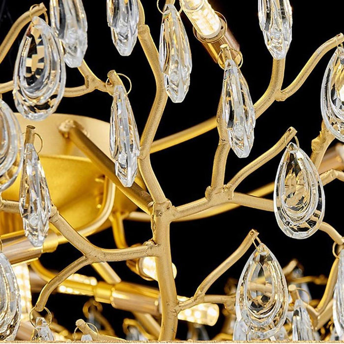 Crystal Contemporary Chandeliers Gold Bedroom Chandelier with10 LED Bulbs