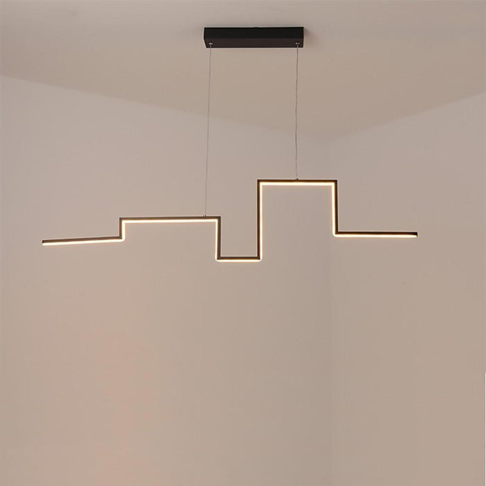 Modern Abstract Line Design Hallway Chandelier Metal PVC Island Ceiling Light