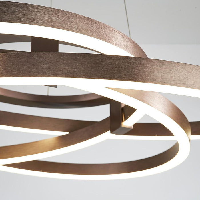 Interwoven Abstract Design 3 Light Chandelier Gold Finished Metal Ceiling Light