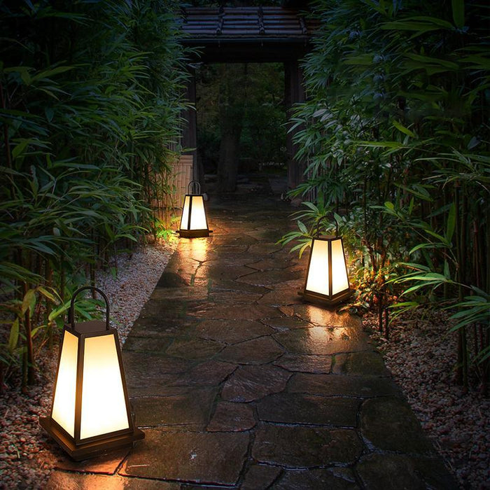 Portable Waterproof LED Black Retro Outdoor Light Lanterns Garden Lights