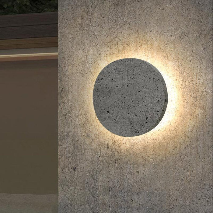 Round Concrete LED Waterproof Gray Modern Outdoor Wall Lights Porch Lights