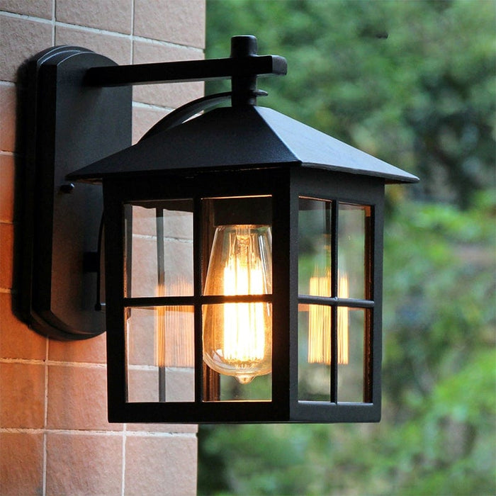 Minimalist Square Glass Lampshade Waterproof Modern Outdoor Lanterns