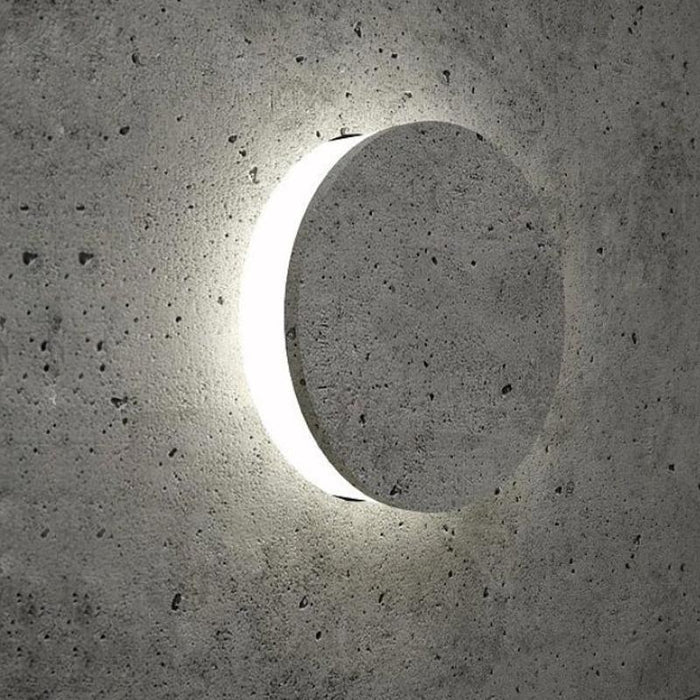Round Concrete LED Waterproof Gray Modern Outdoor Wall Lights Porch Lights