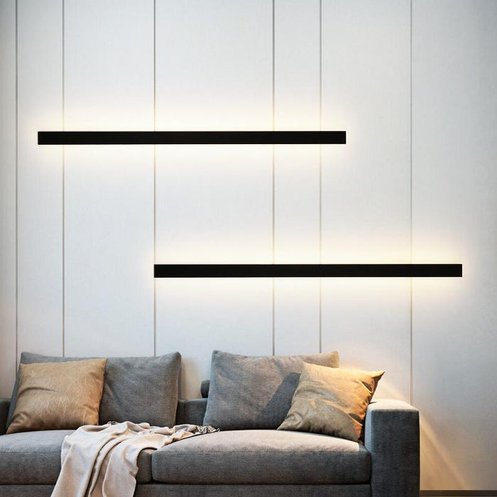 Outdoor Waterproof Long Strip Metal Black Modern LED Outdoor Wall Lights