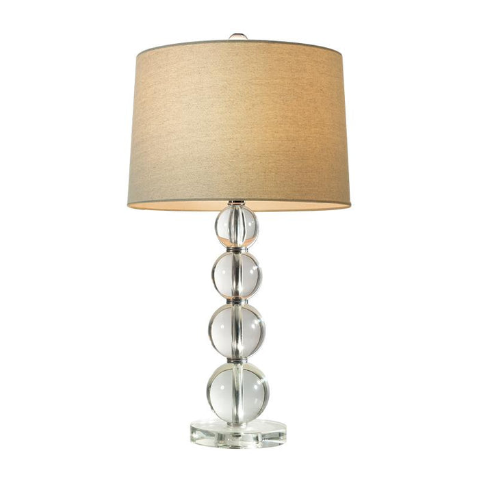 25-Inch H Crystal Bubble Table Lamp in Clear Night Light with Linen Shade