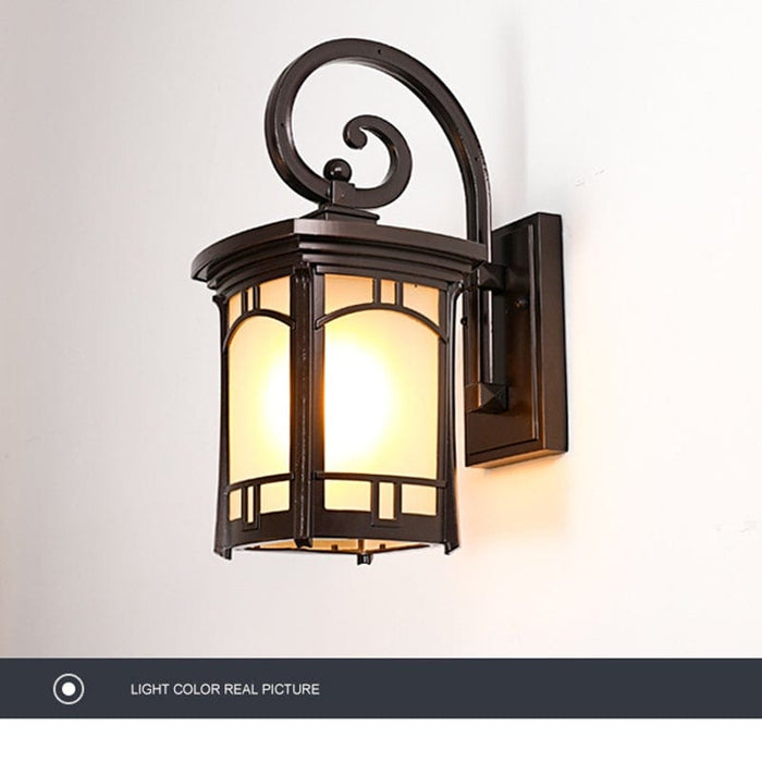 Vintage Striped Glass Shade Waterproof Modern Outdoor Wall Lights