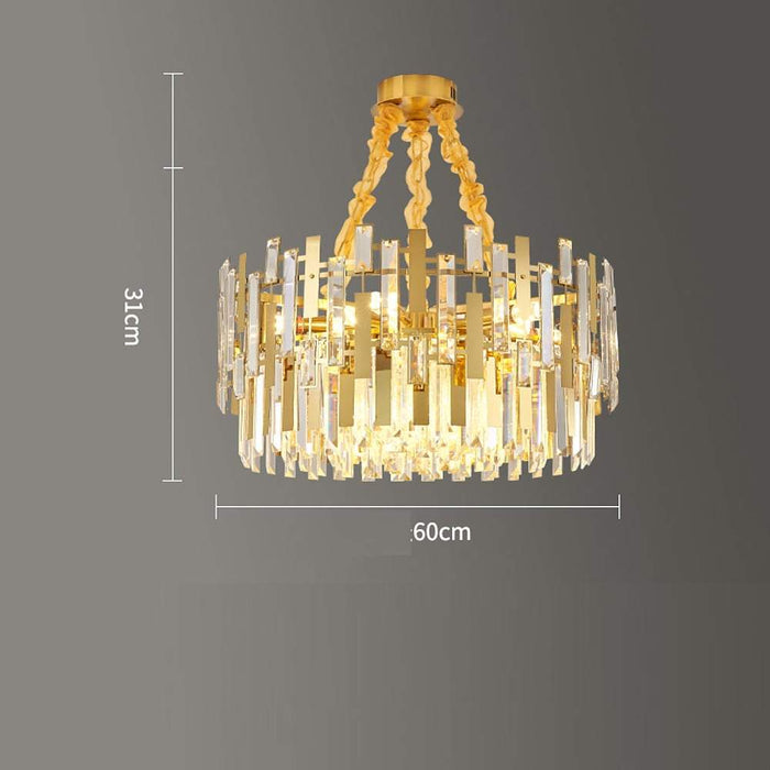 Queen Golden Crystal Chandelier - Modern Luxury. 9/12/17 Lights. Adjustable Height. 110-120V