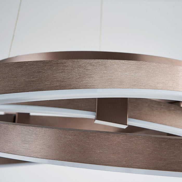 Interwoven Abstract Design 3 Light Chandelier Gold Finished Metal Ceiling Light
