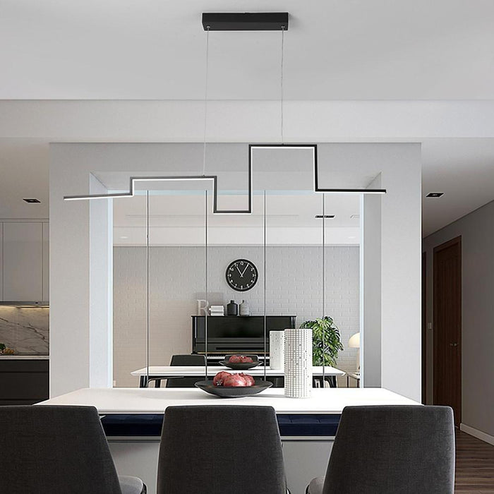 Modern Abstract Line Design Hallway Chandelier Metal PVC Island Ceiling Light