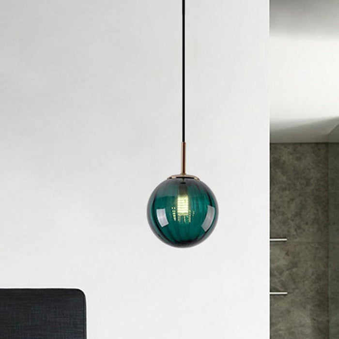 Ball-shaped Electroplated Metal Glass LED Modern Pendant Lighting