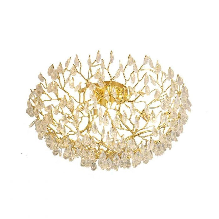 Crystal Contemporary Chandeliers Gold Bedroom Chandelier with10 LED Bulbs