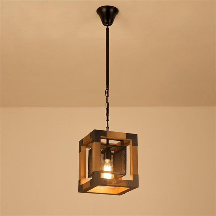 Linear Rectangle Wood Chandelier Gazebo Chandelier for Kitchen Dining Room