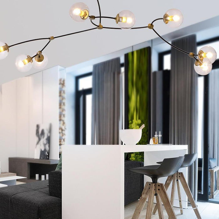 Creative 8-light Electroplated Metal Glass LED Modern Chandeliers Ceiling Lights