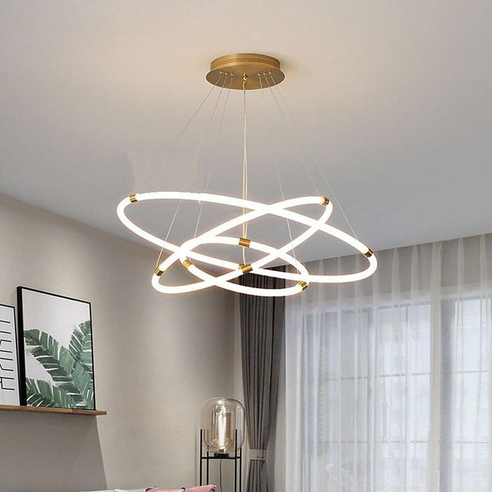Surround Circle LED Chandelier: 2/3-Light. 4000K. Acrylic