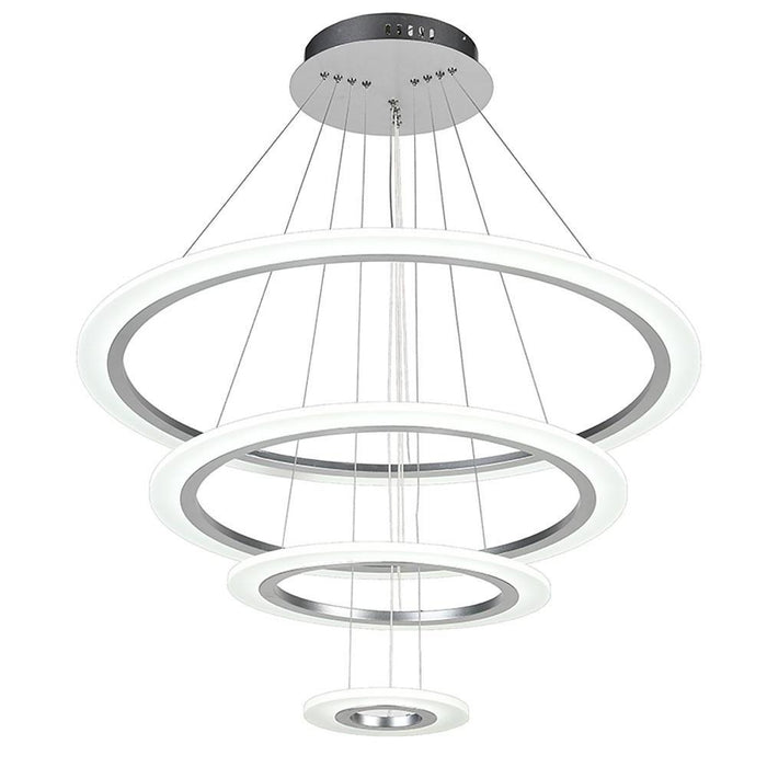 Adjustable 4 Rings Dimmable LED Modern Chandelier Pendant Lighting