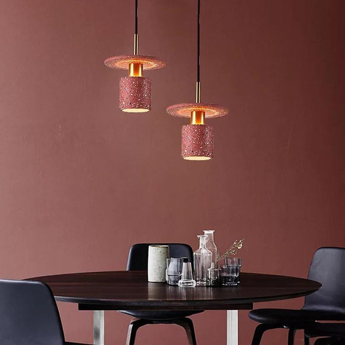 Circle Cylinder Electroplated Metal LED Modern Pendant Lighting Island Lights