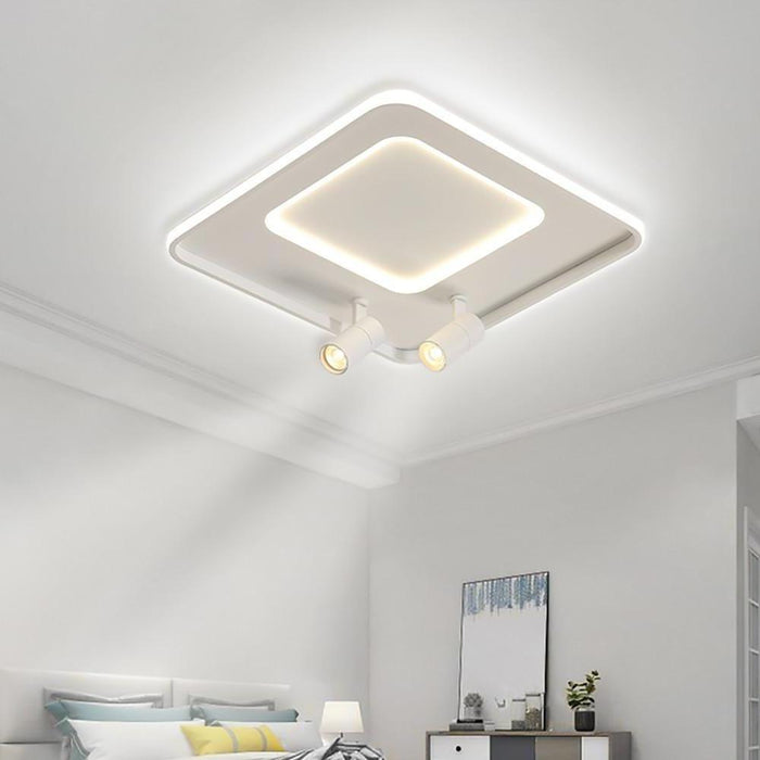 Circle Modern LED Flush Mount Ceiling Lights Dual Spotlights