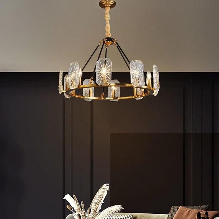 Wagon Wheel Chandeliers - 8 or 10 Lights. Gold Finish