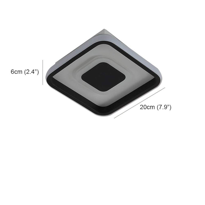 Dual Square LED Black Modern Ceiling Lights Flush Mount Lighting