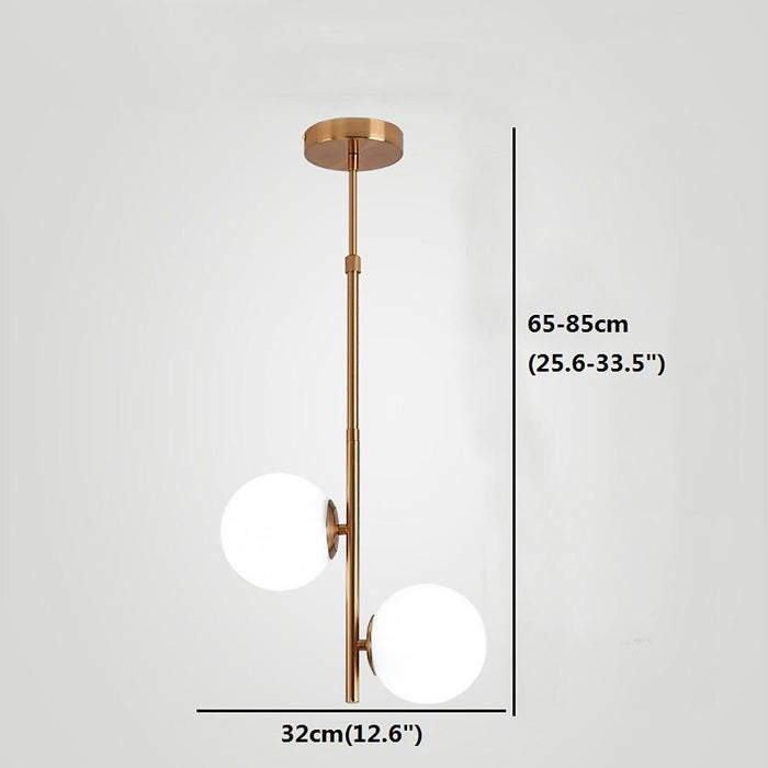 2 Lights Ball-shaped Electroplated Glass Metal LED Modern Pendant Lights