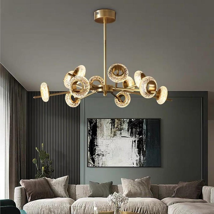 Electroplated Metal Crystal LED Gold Modern Chandeliers Ceiling Lights