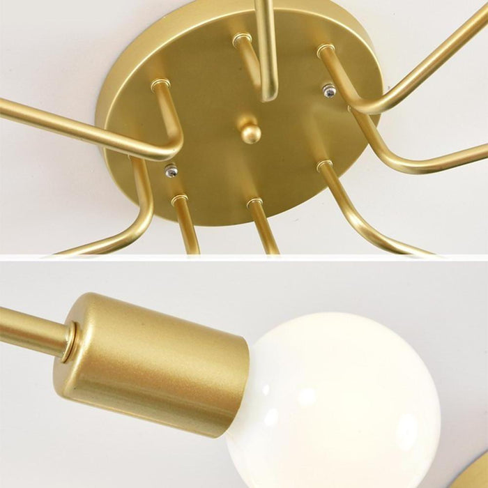 Linear Metal Flower Shaped LED Modern Flush Mount Lighting Ceiling Lights