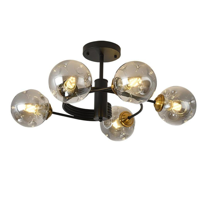 Swirling Nordic Globe Bubble Chandelier Metal Glass Bedroom Chandelier