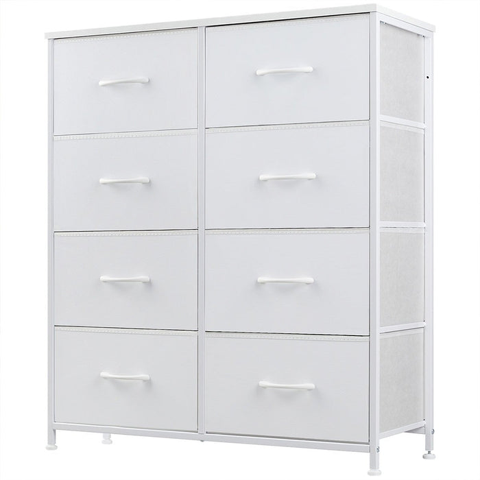 Fabric Storage Dresser, Tall Multi-Drawer Organizer, Wooden Top for Bedroom/Nursery/Closet