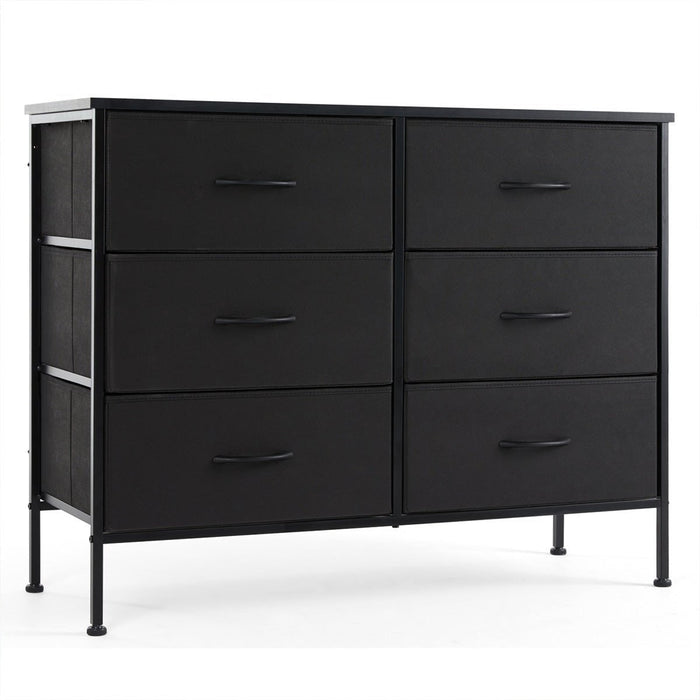 Fabric Storage Dresser, Tall Multi-Drawer Organizer, Wooden Top for Bedroom/Nursery/Closet