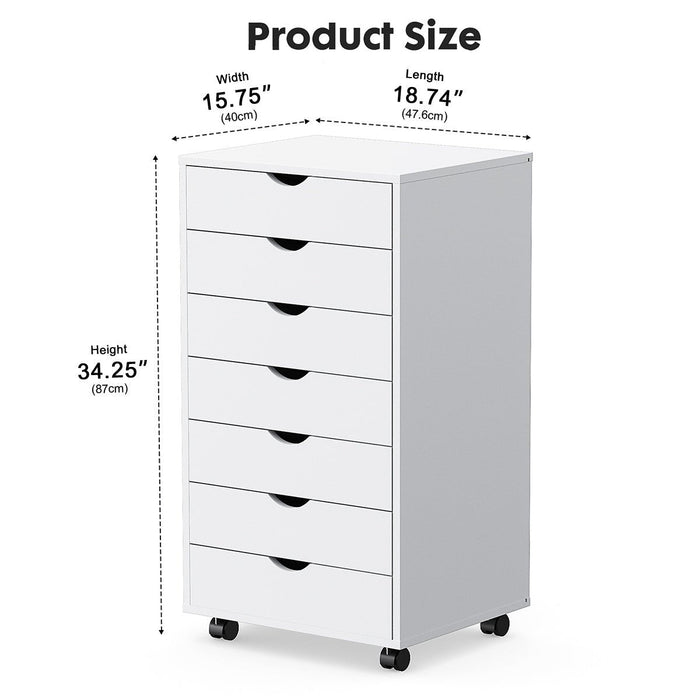 Mobile Storage Cabinet Organizer - Large Capacity, Rolling Drawers for Office/Bedroom/Home Storage