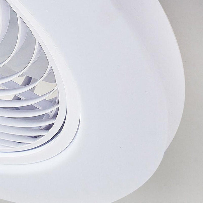 Large Round Acrylic Modern Flush Mount Bladeless Ceiling Fan With LED Light Remote Control