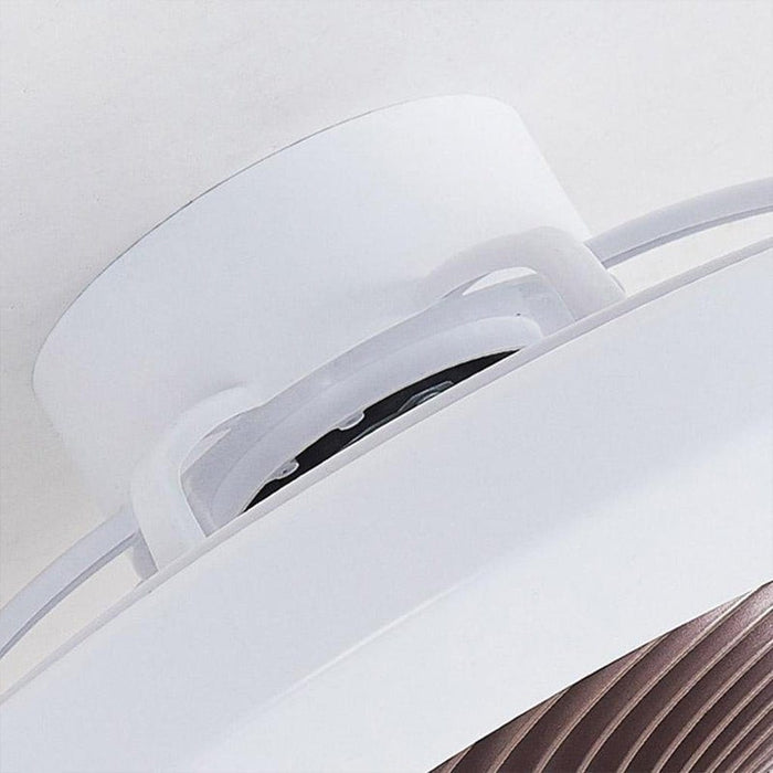 Large Round Acrylic Modern Flush Mount Bladeless Ceiling Fan With LED Light Remote Control