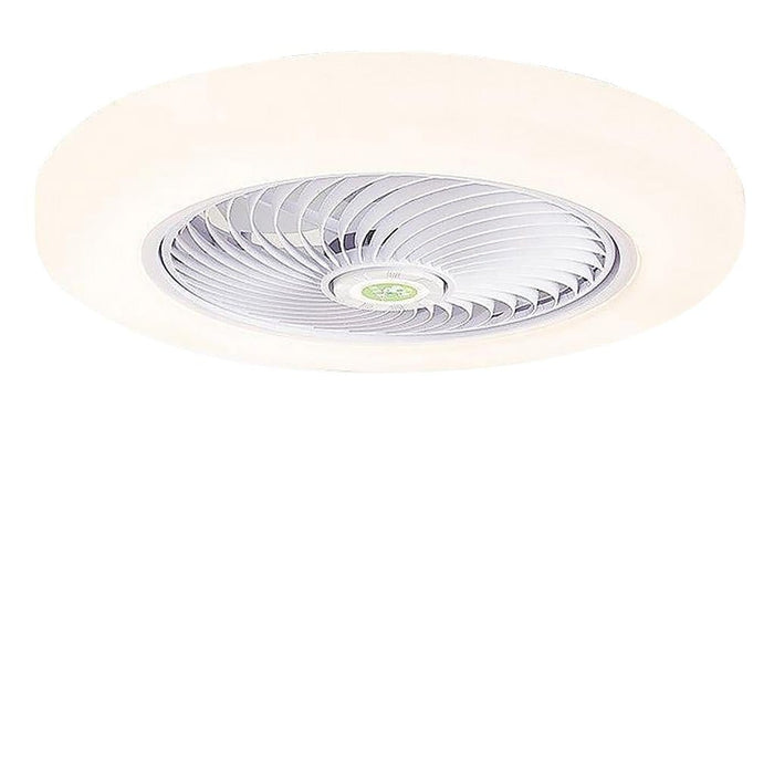 Large Round Acrylic Modern Flush Mount Bladeless Ceiling Fan With LED Light Remote Control